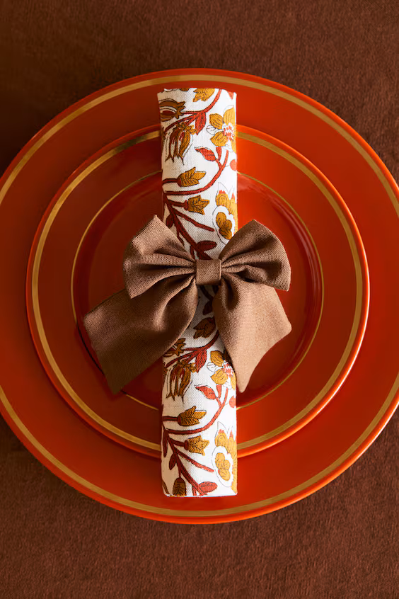 Набор из 4 кольца для салфеток с бантом