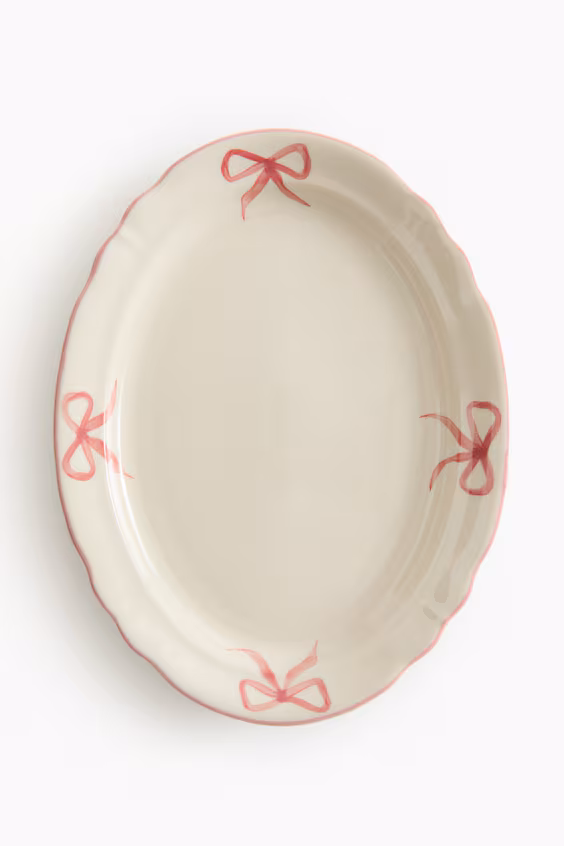 Поднос, роспись вручную, гресовая керамика