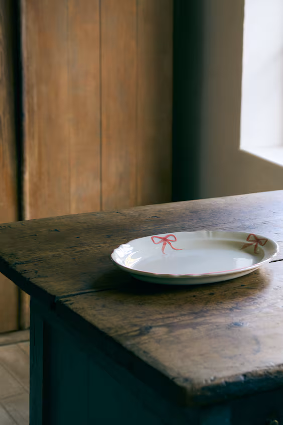 Поднос, роспись вручную, гресовая керамика