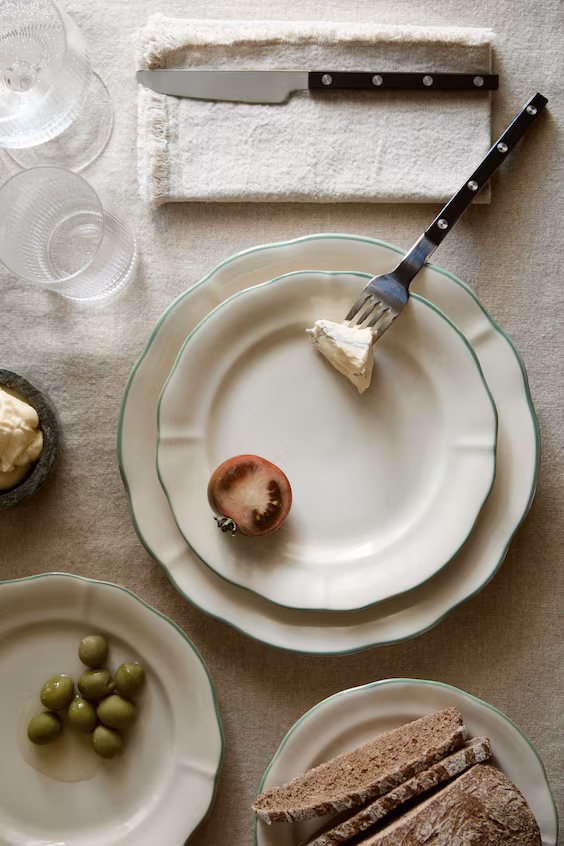 Набор из 2 тарелок для закусок из гресовой керамики