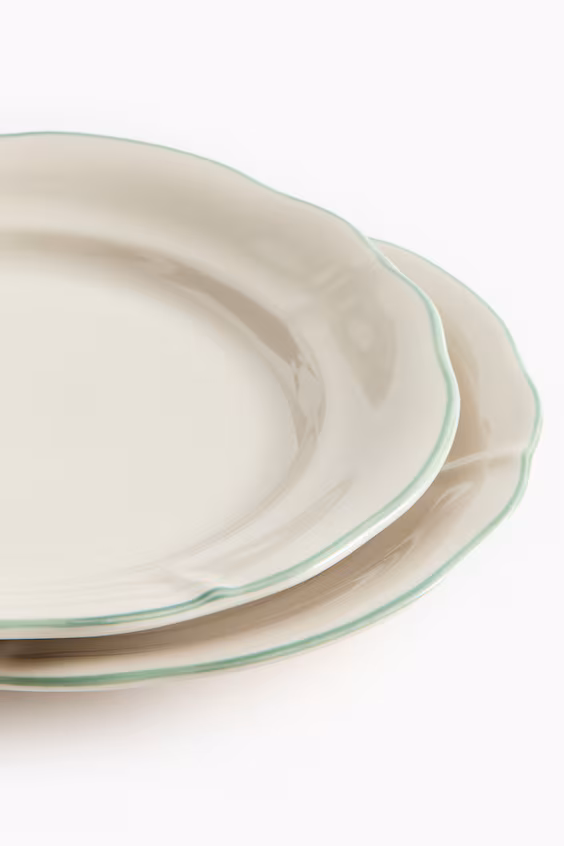 Набор из 2 тарелок для закусок из гресовой керамики