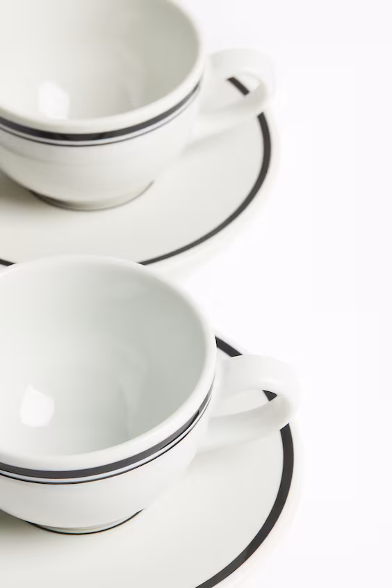 Набор из 2 чашек для капучино с блюдцами