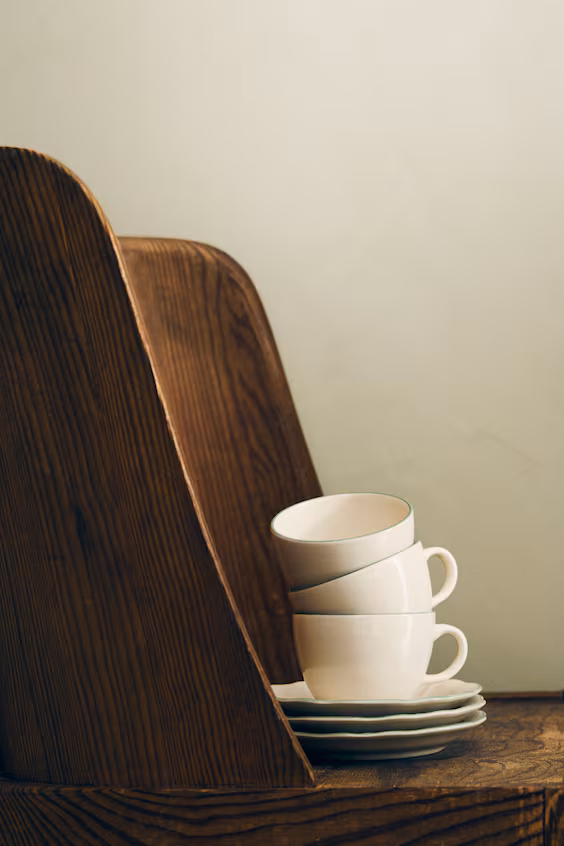 Набор из 2 чашек и блюдец из греса