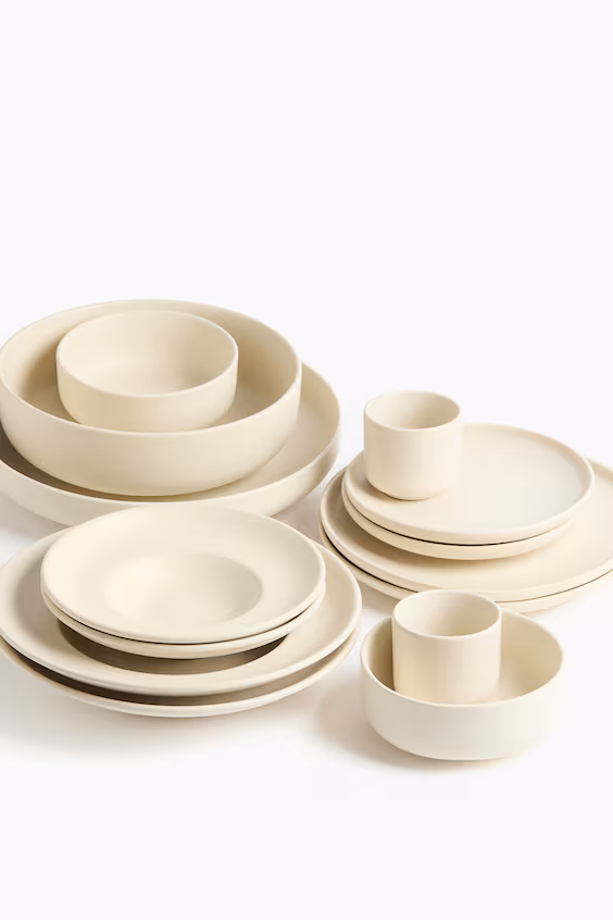 Набор из 2 мелких глубоких тарелок с глазурью