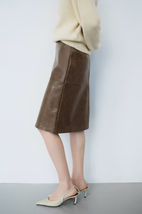 Юбка из искусственной кожи