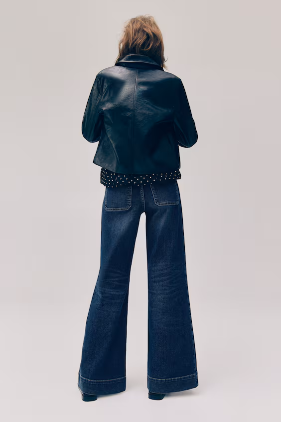 Джинсы широкие с высокой посадкой