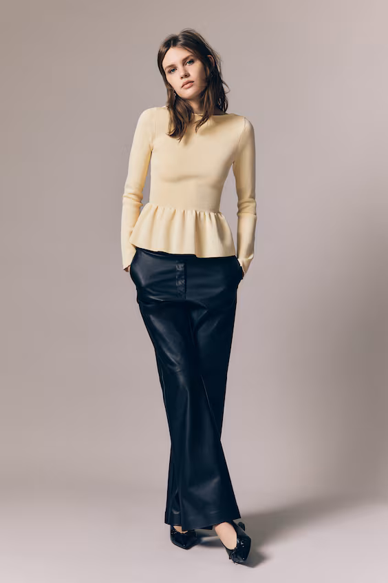 Джемпер пеплум из трикотажа