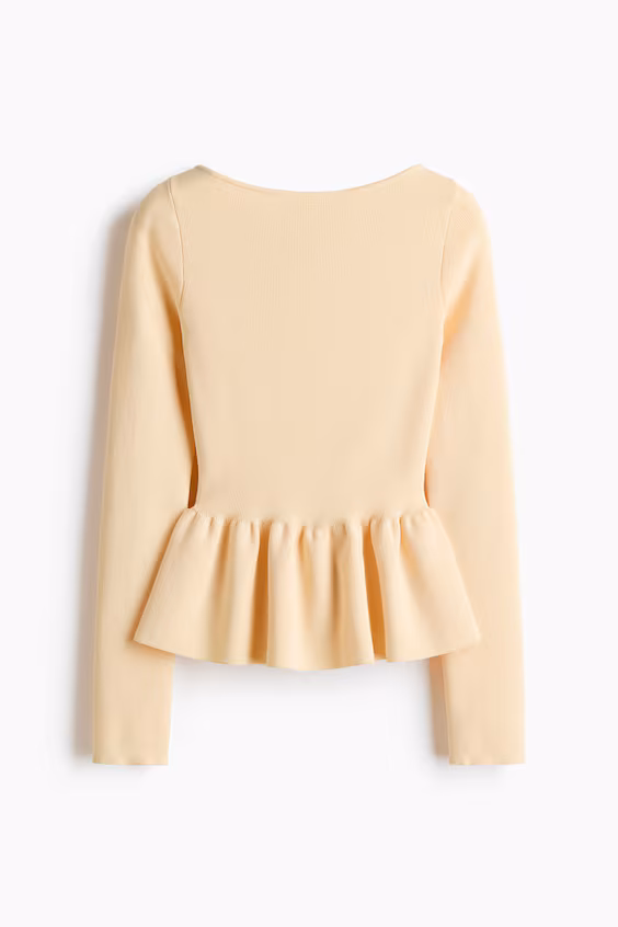 Джемпер пеплум из трикотажа