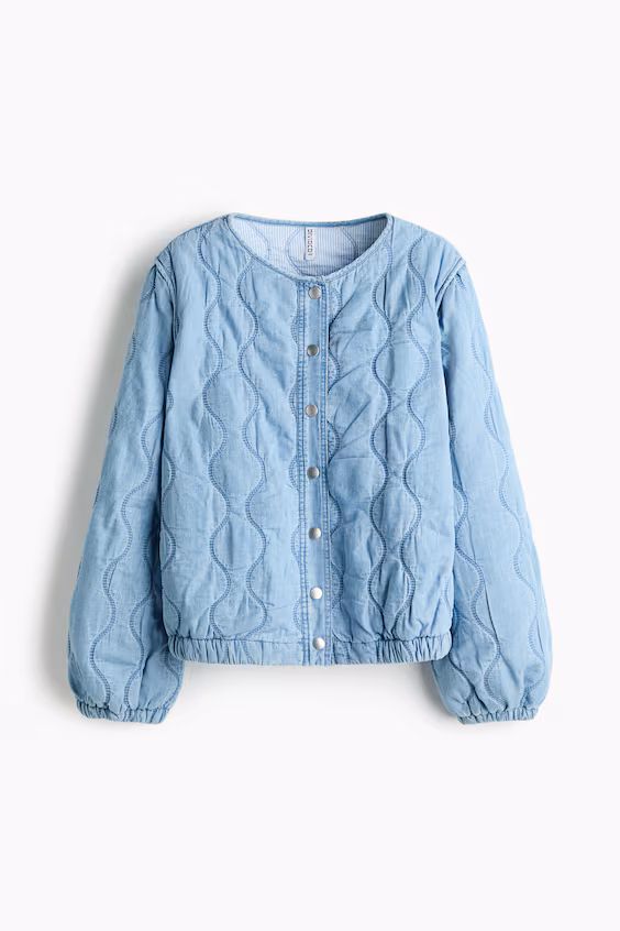 Стеганое пальто из джинсы
