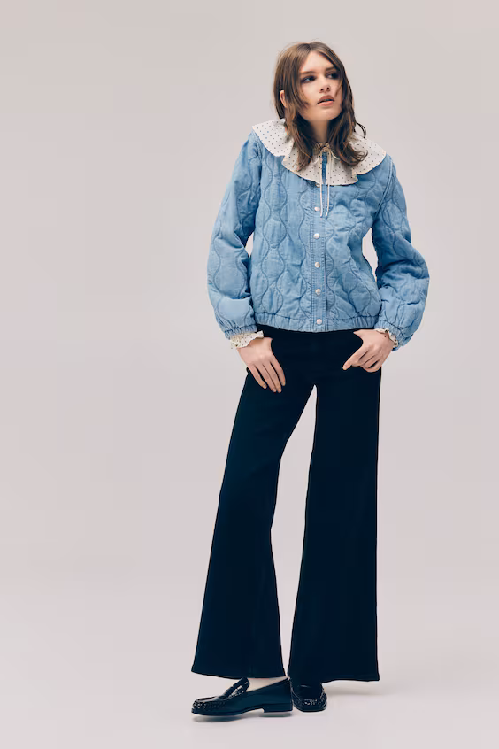 Стеганое пальто из джинсы