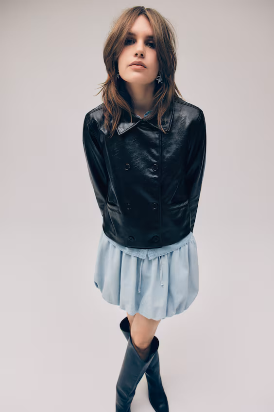 Пальто из рифленой ткани