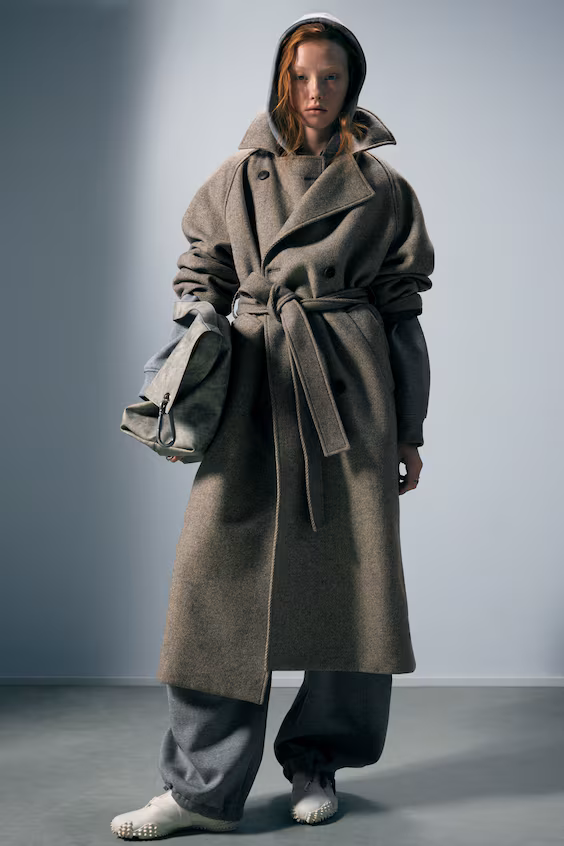 Пальто kia в стиле оверсайз из смесовой шерсти с двубортной застежкой