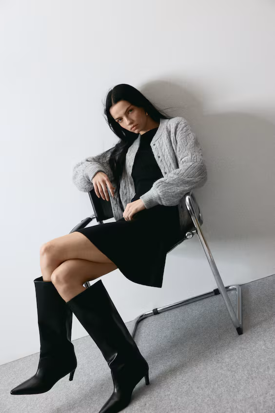 Джемпер из ткани в рубчик