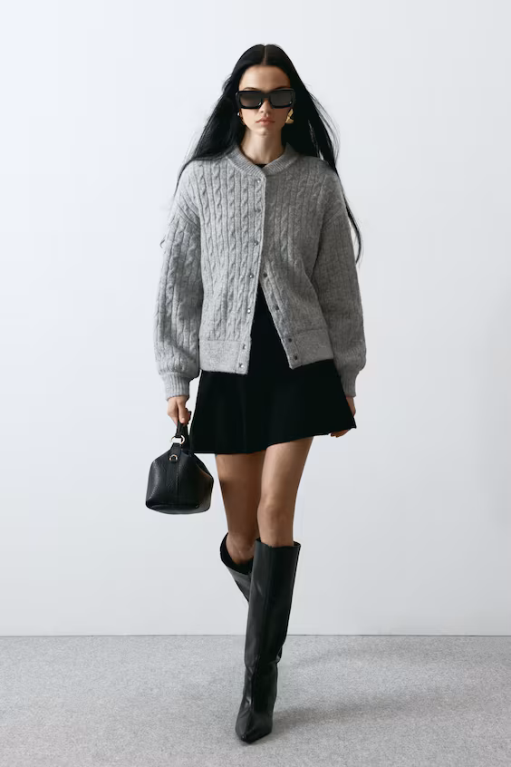 Джемпер из ткани в рубчик