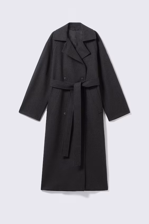 Пальто kia oversized из смесовой шерсти с двубортной застежкой