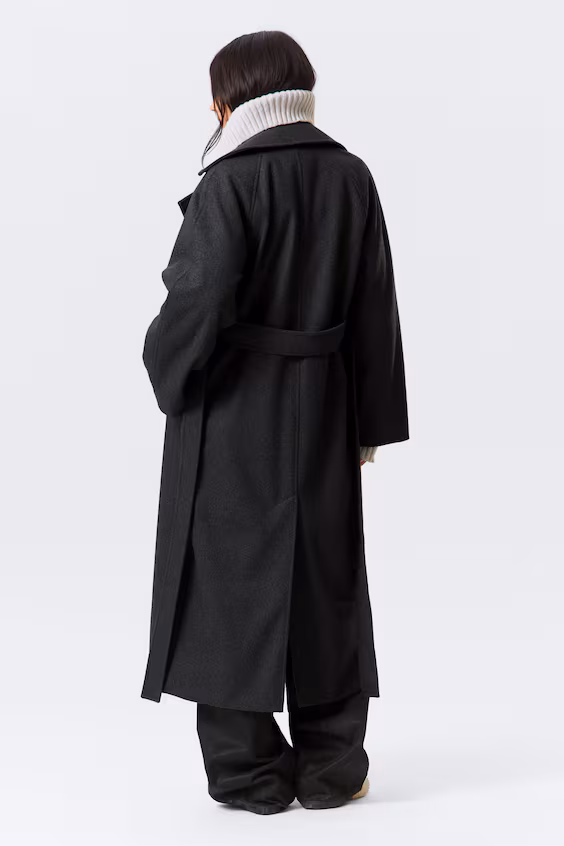 Пальто kia oversized из смесовой шерсти с двубортной застежкой