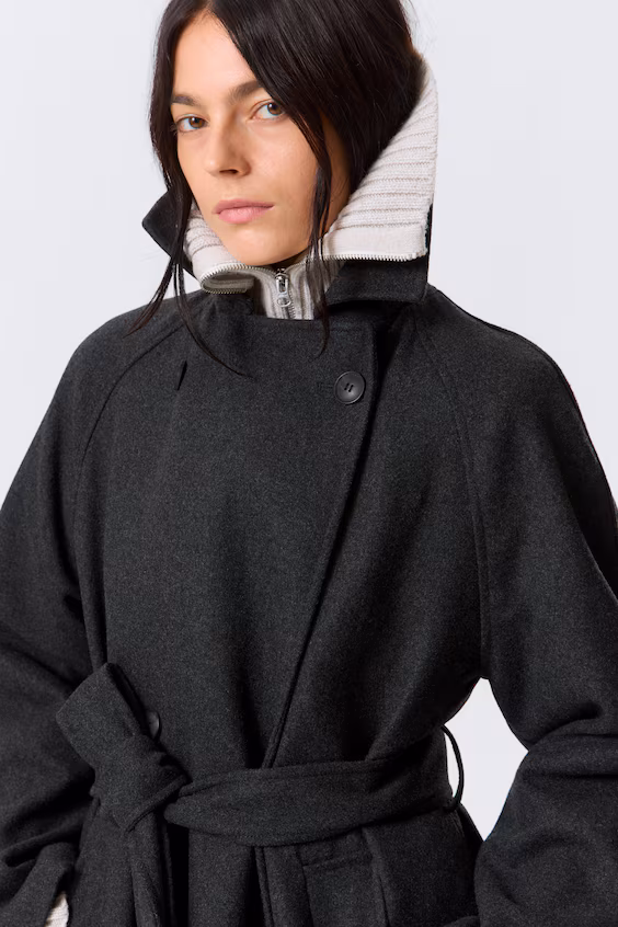 Пальто kia oversized из смесовой шерсти с двубортной застежкой