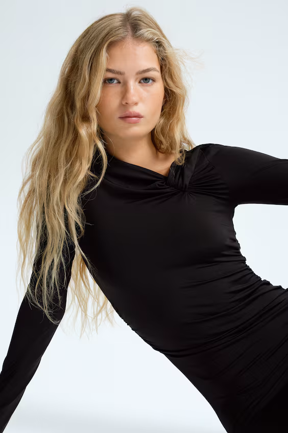 Платье с драпировкой из джерси