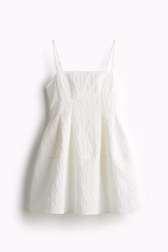 Платье с бретельками из жаккарда