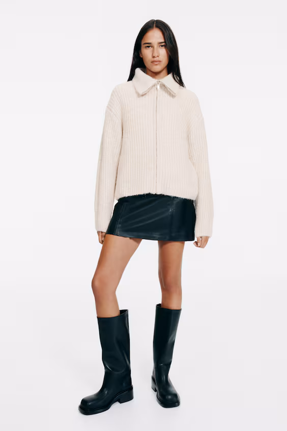 Кардиган из трикотажа с молнией