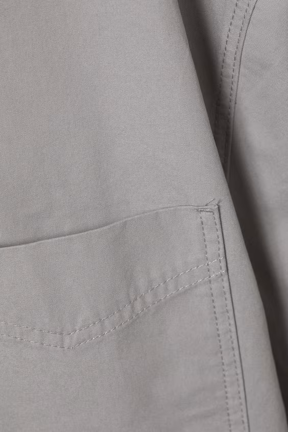 Рубашка с коротким рукавом из хлопкового холста oversize