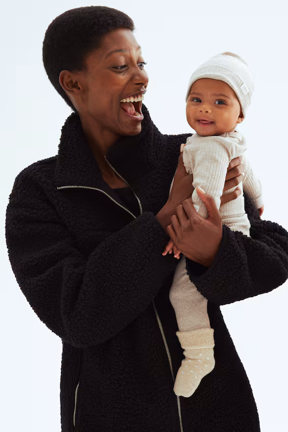 Полупальто mama с мягким мехом before & after