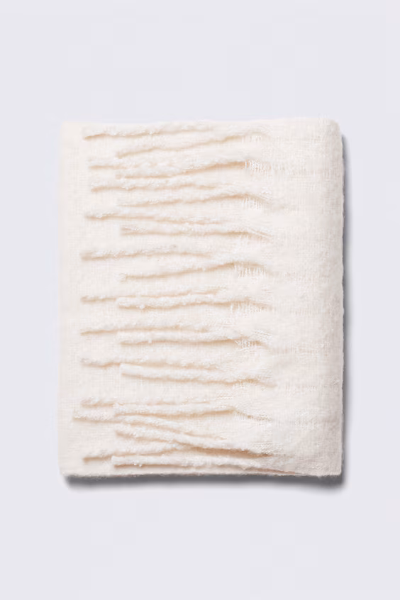 Толстый шарф с бахромой