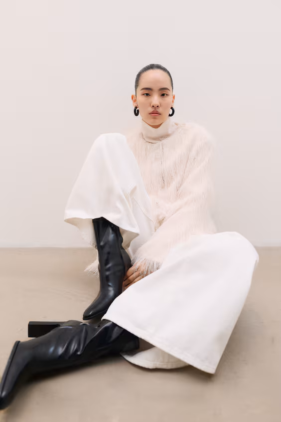 Ботильоны-носки на высоком каблуке