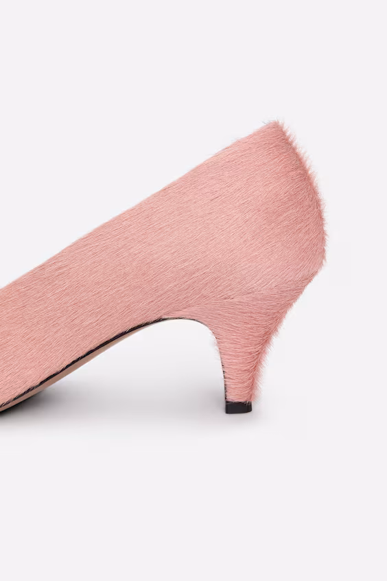 Туфли на высоком каблуке из кожи с эффектом пони