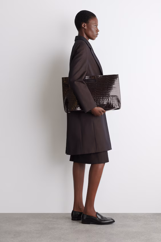 Туфли-мокасины из полированной кожи