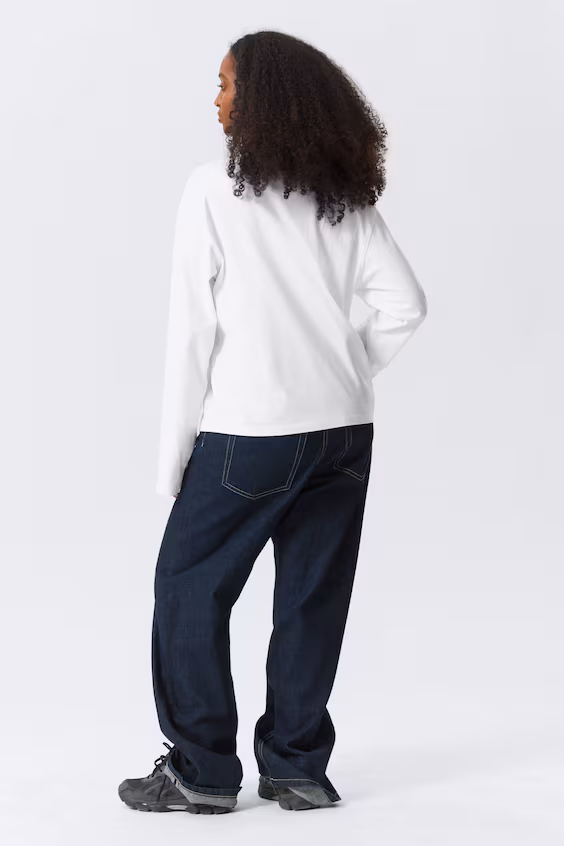 Рубашка из хлопка с длинными рукавами квадратного кроя h&m