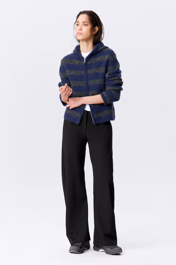 Худи из смесовой шерстяной ткани с молнией