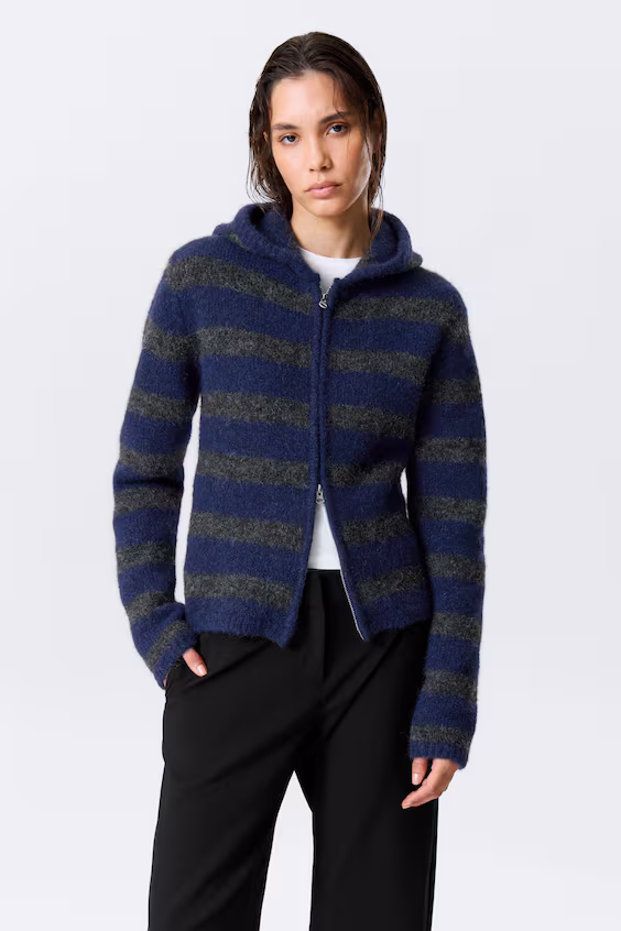 Худи из смесовой шерстяной ткани с молнией