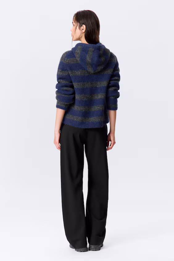 Худи из смесовой шерстяной ткани с молнией