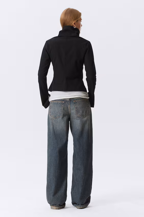 Рубашка slim с длинными рукавами и молнией