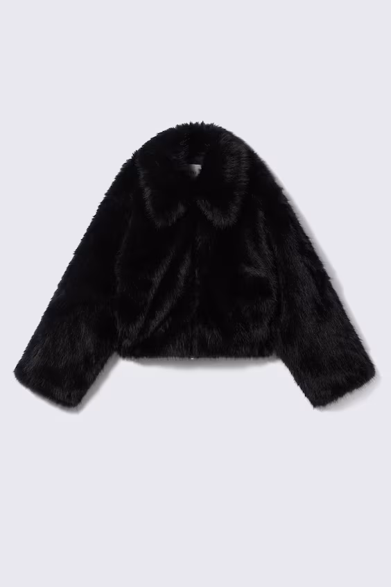 Пальто с искусственным мехом
