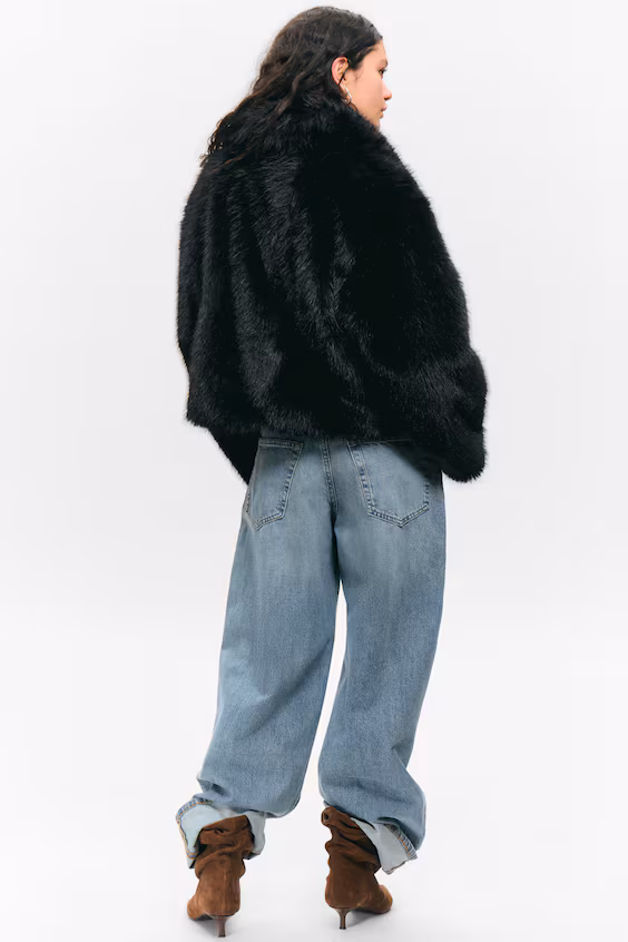 Пальто с искусственным мехом