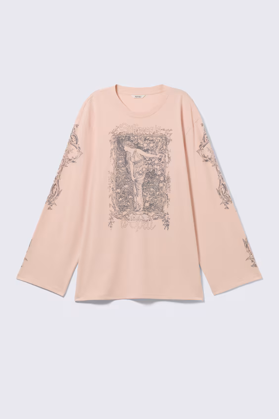 Футболка с длинным рукавом из хлопка с принтом