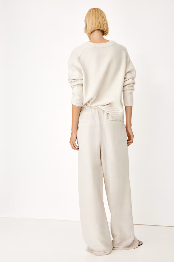 Прямые брюки из смеси льна