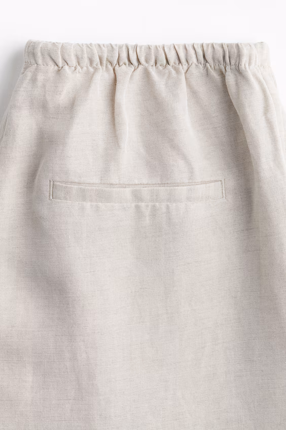 Прямые брюки из смеси льна