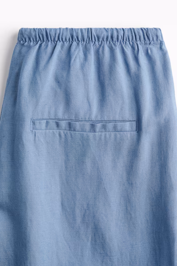 Прямые брюки из смеси льна