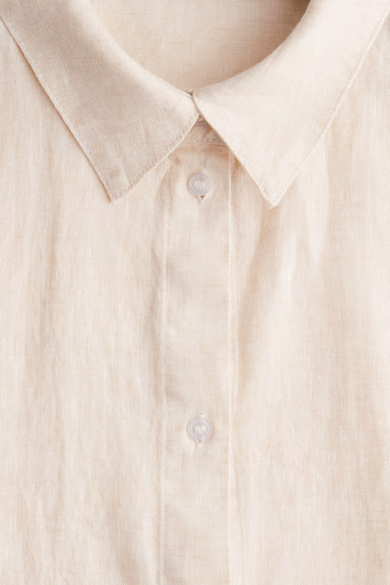 Рубашка с квадратным кроем из льна