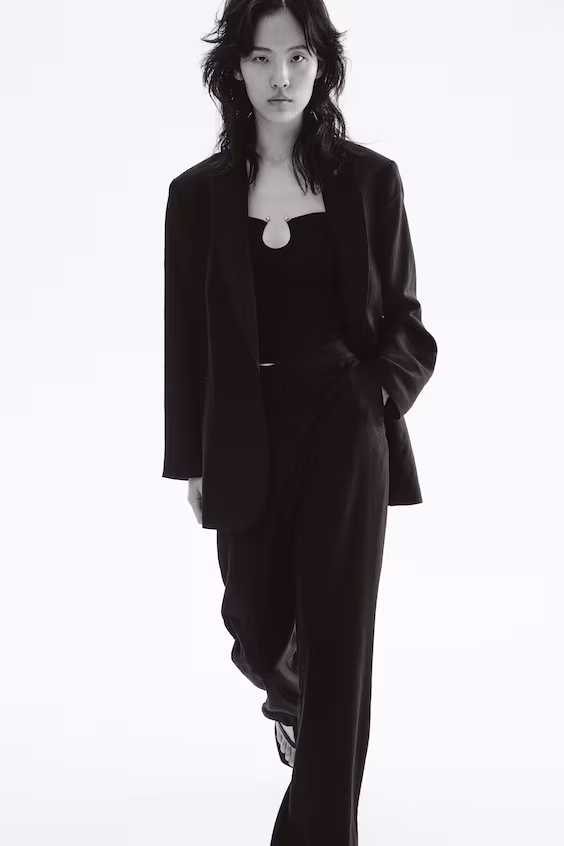 Брюки bootcut из смесового льна