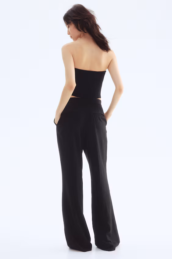 Брюки bootcut из смесового льна