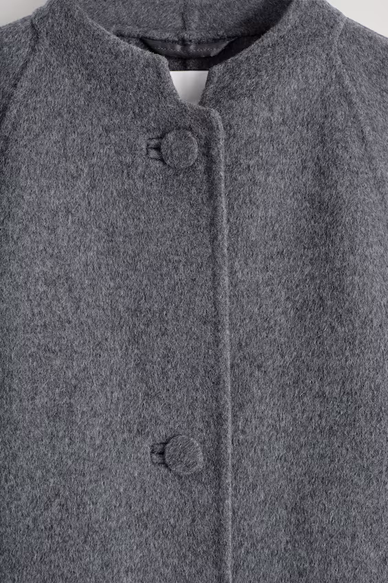 Двусторонний пальто из шерсти с закругленными краями