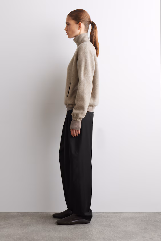 Свитер на молнии из кардированной мериносовой шерсти