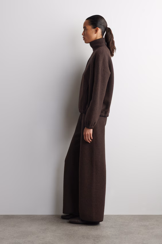 Свитер на молнии из кардированной мериносовой шерсти