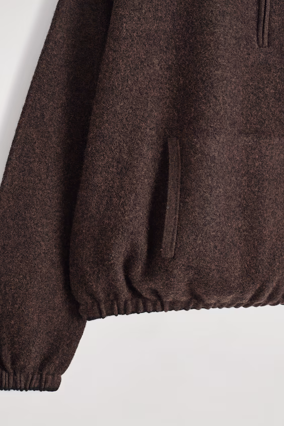 Свитер на молнии из кардированной мериносовой шерсти