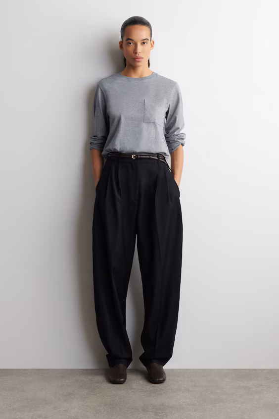 Оверсайз футболка с длинным рукавом из махрового хлопка