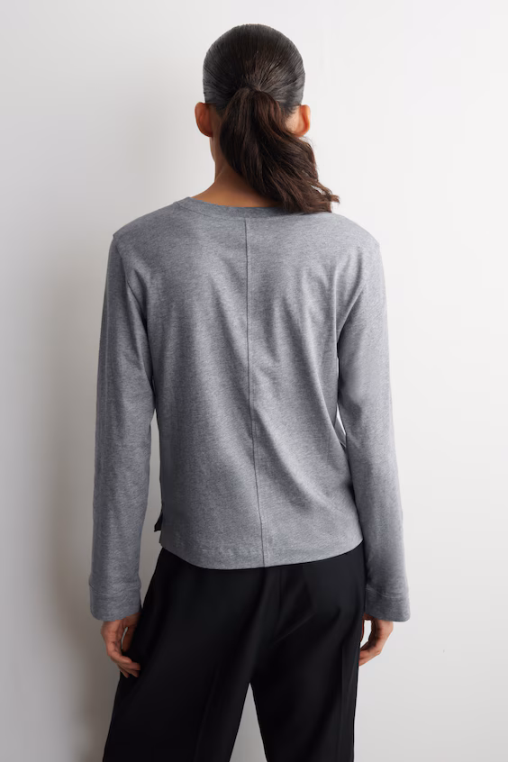 Оверсайз футболка с длинным рукавом из махрового хлопка